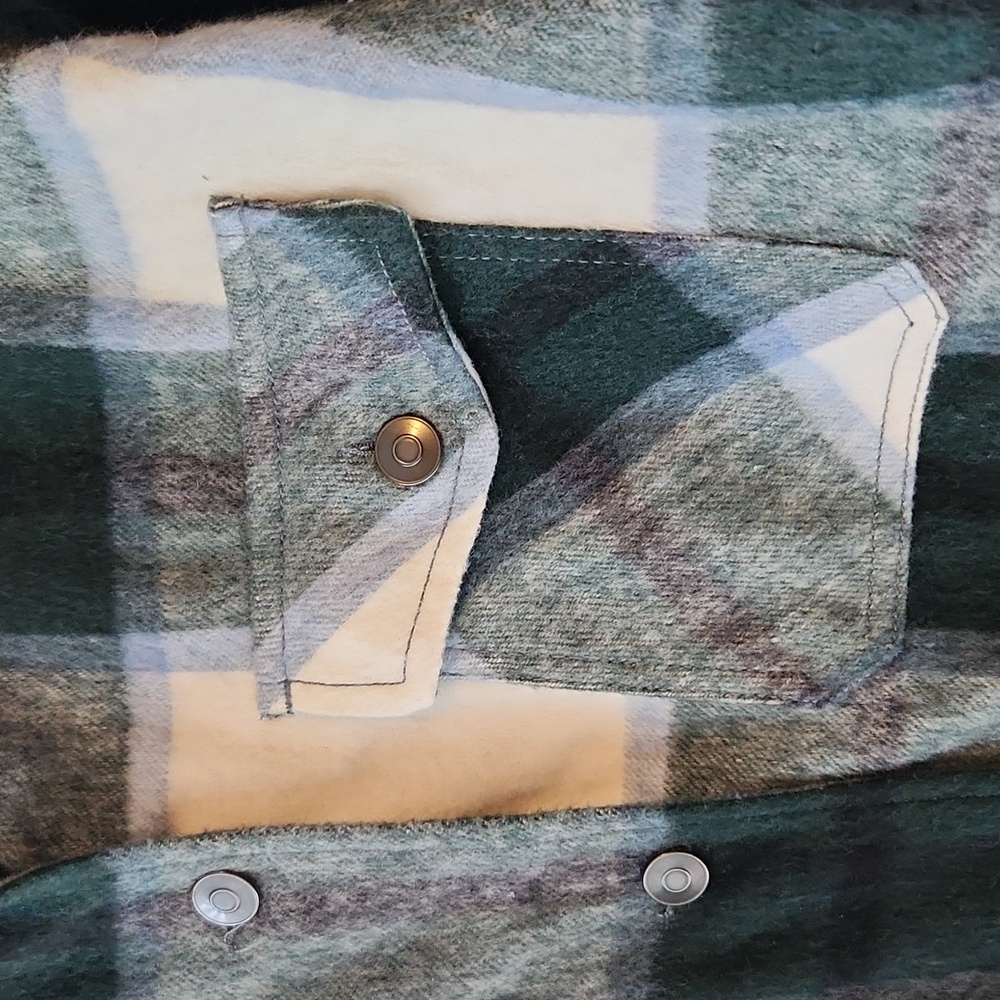 Zara Shacket Button Down Pockets Collar Cozy - image 2
